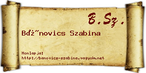 Bánovics Szabina névjegykártya