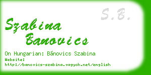 szabina banovics business card