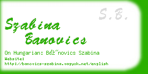 szabina banovics business card